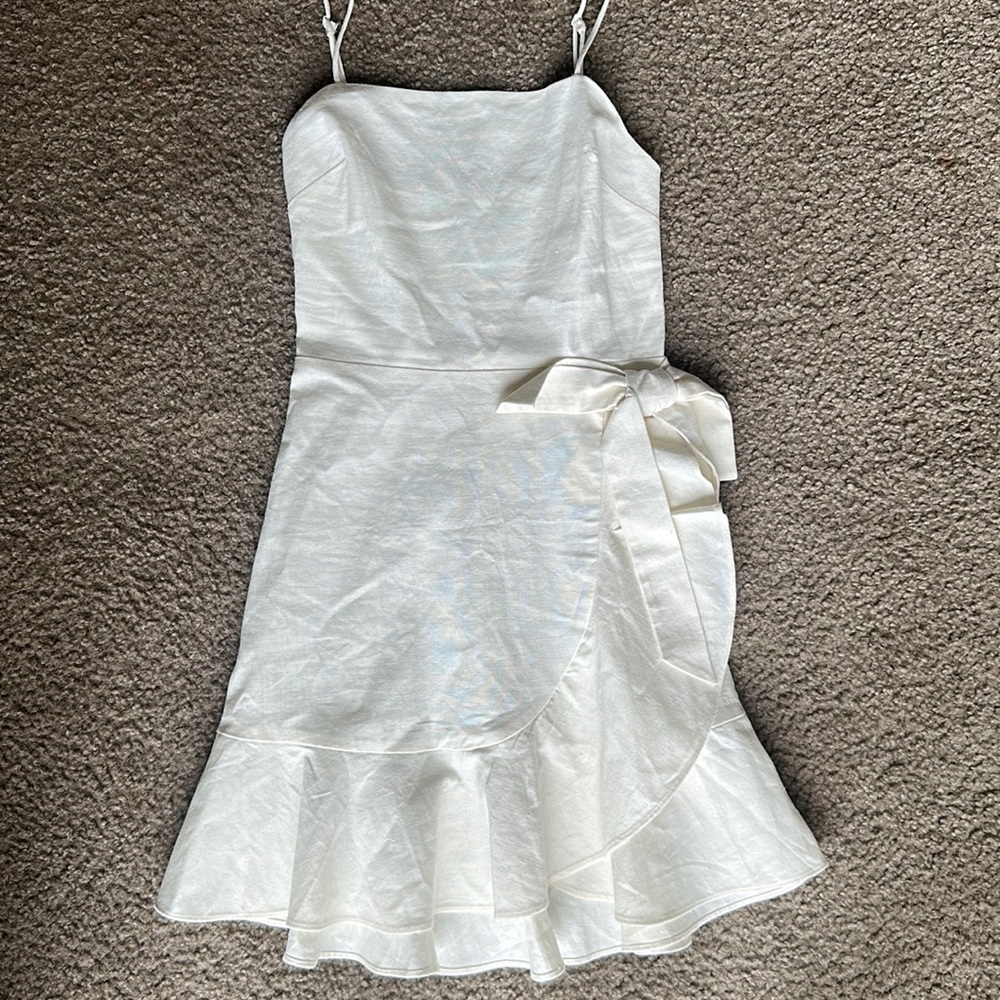 Express White Ruffled Tiered Mini Sundress - Picture 3 of 5